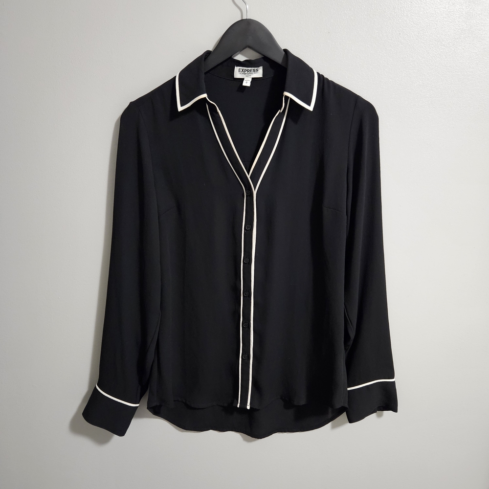 Express Black Shirt with White Accents